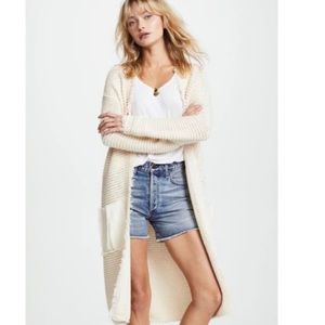 Free people long cream cardigan